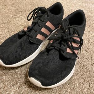Black and Pink Adidas Tennis Shoes